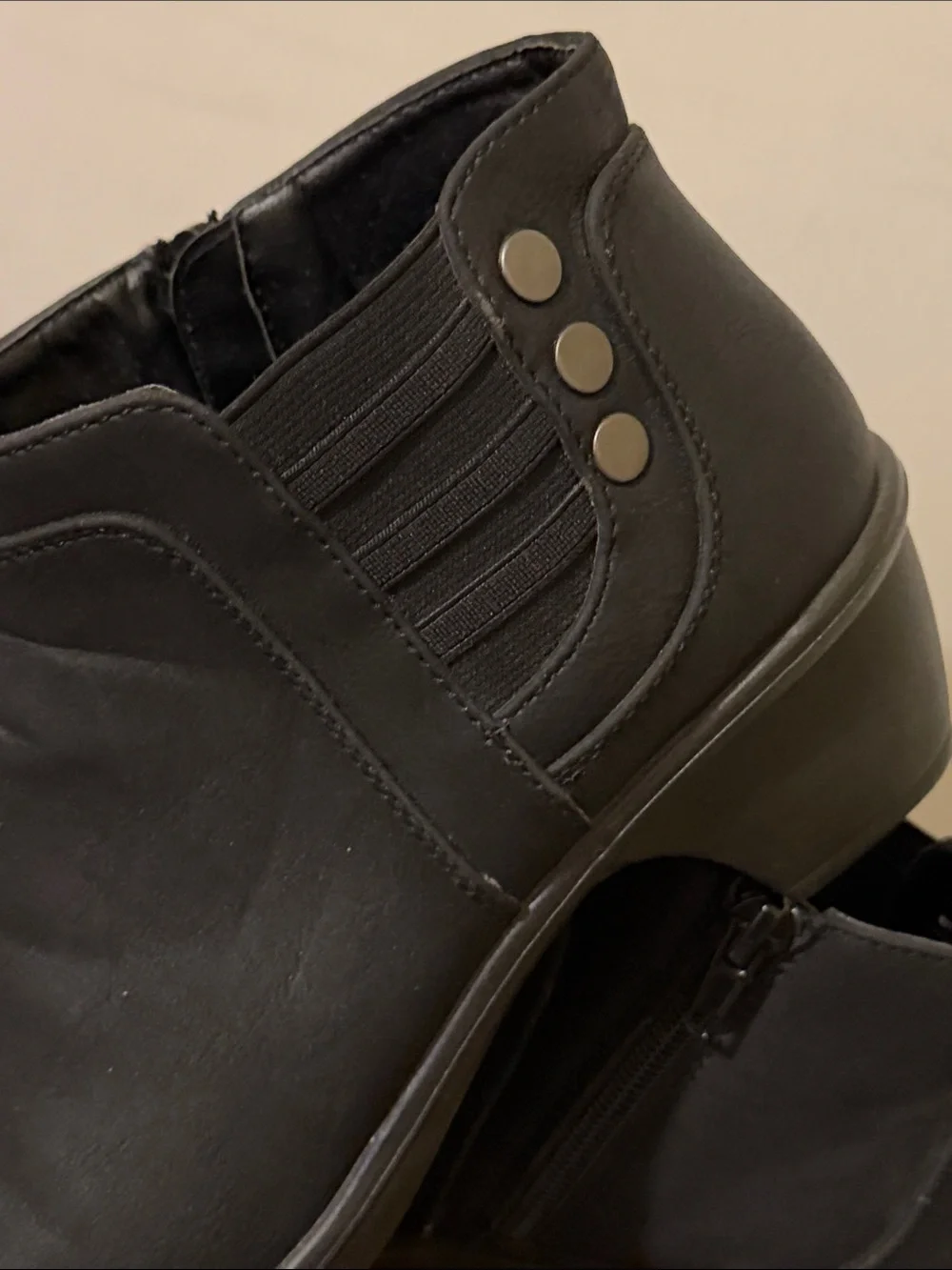 easy street Black Ankle Booties with Side Zip Detail